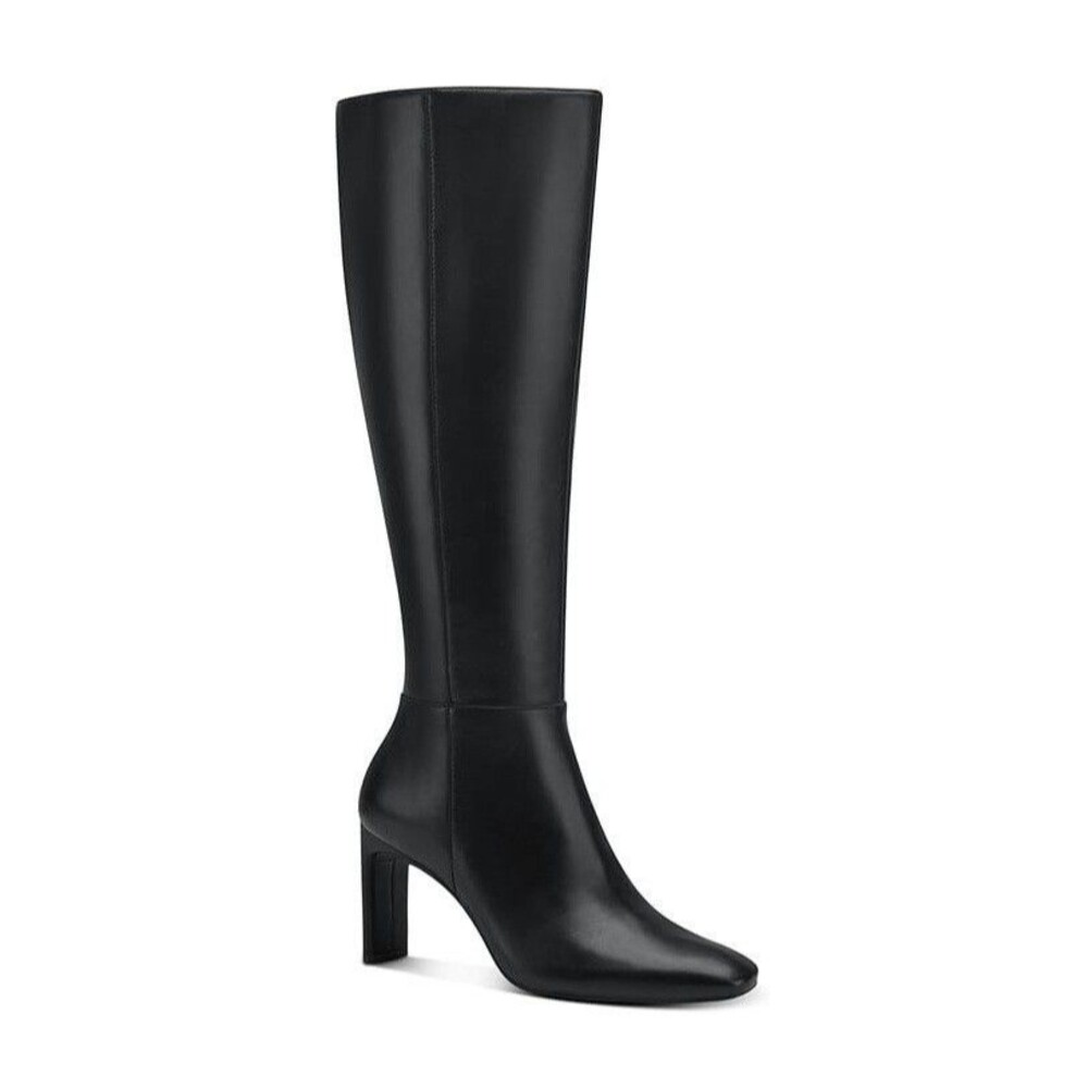 Alfani Womens 10 M Black Leather Tristanne High Heel Dress Boots NIB SZ8